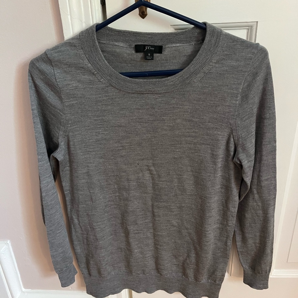 J. Crew Classic Gray Crew Neck Sweater